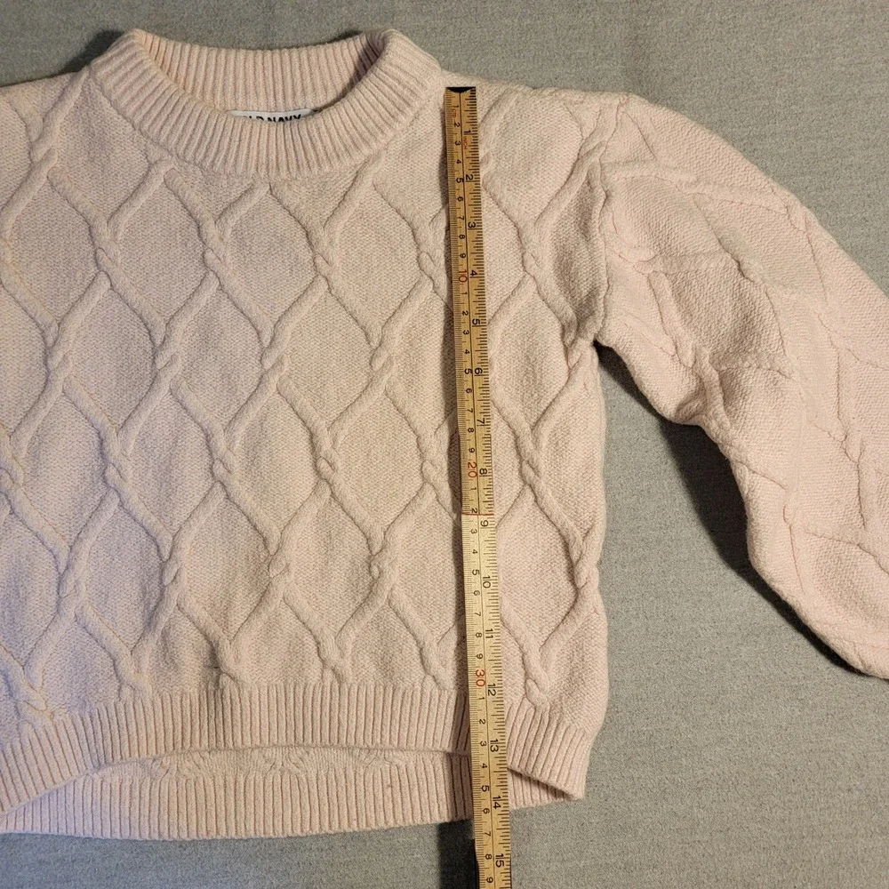 Old Navy Cable Knit Sweater Kids 5T Pink Good SoSoft Crew Neck Long Sleeve